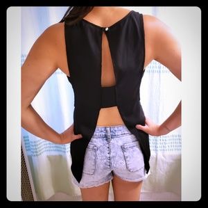 Open back black Express tank top